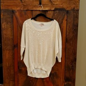 Sequin Front 3/4Sleeve Sweater